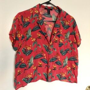 Hawaiian Print Crop Top